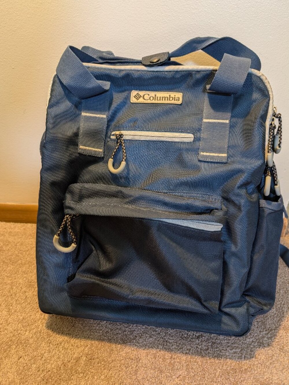 Columbia diaper bag backpack blue gray